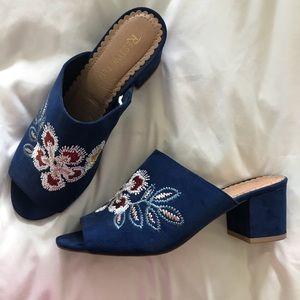 Embroidered Mules